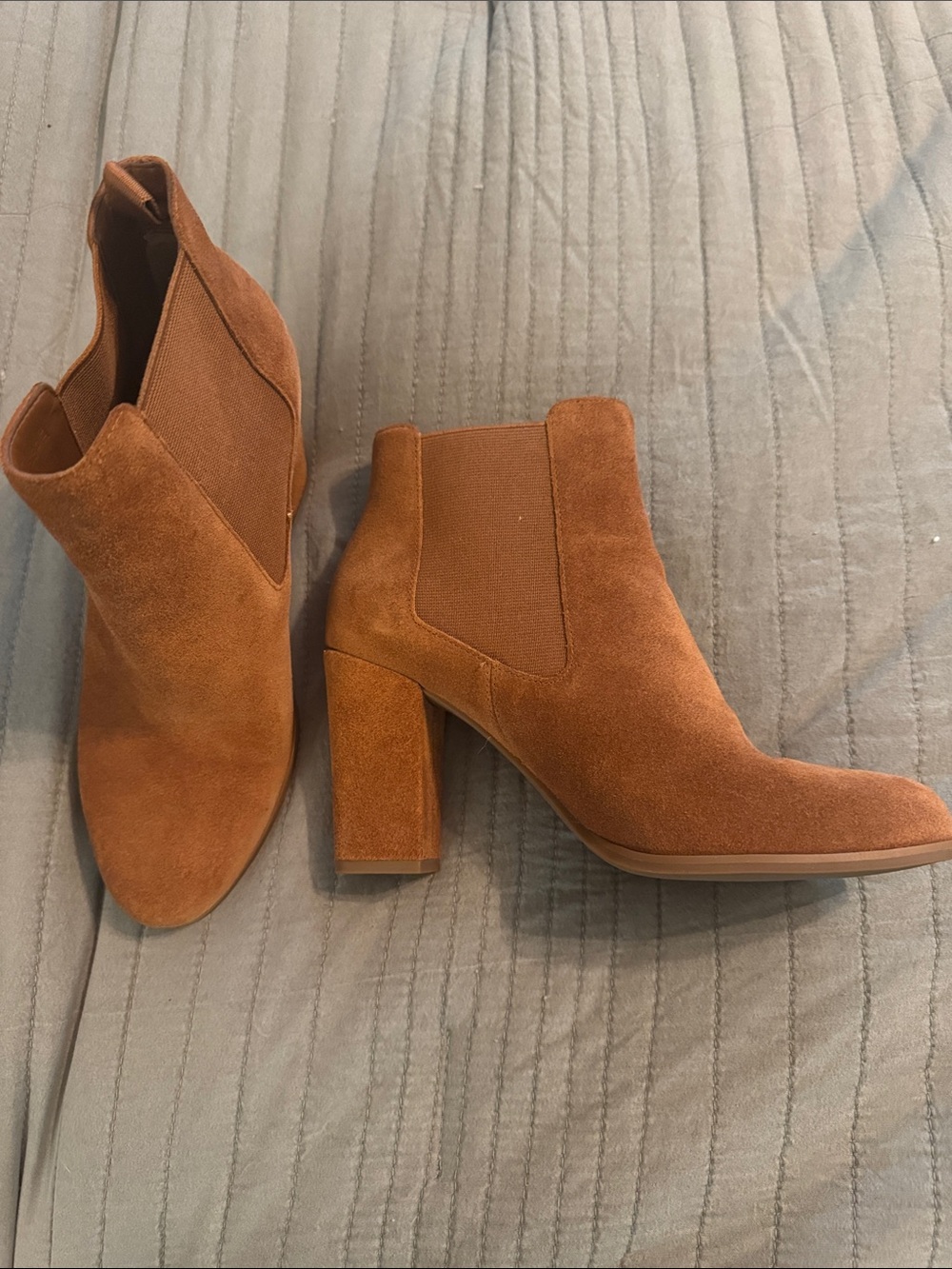 Michael Kors Suede Chelsea Ankle Boots in Cognac